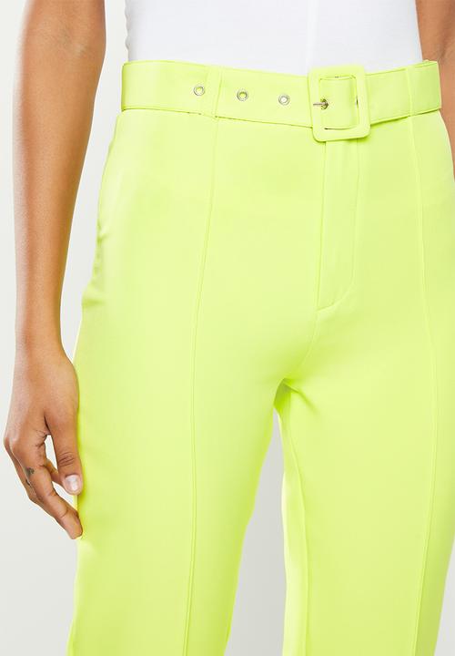 Missguided - Co ord belted cigarette pants - lime