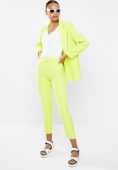 Missguided - Co ord belted cigarette pants - lime