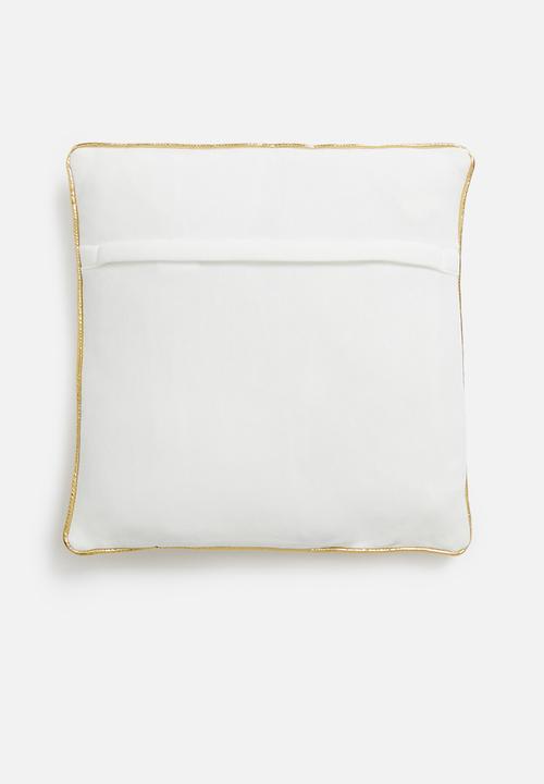 H&S - Glitter cushion - gold & white 