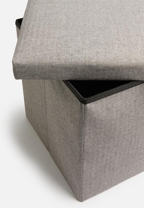 H&S - Storage ottoman with lid - charcoal