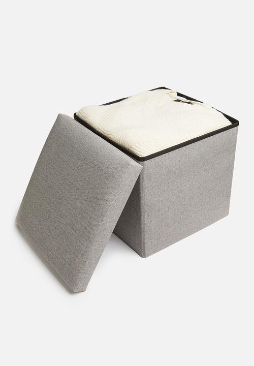 H&S - Storage ottoman with lid - charcoal