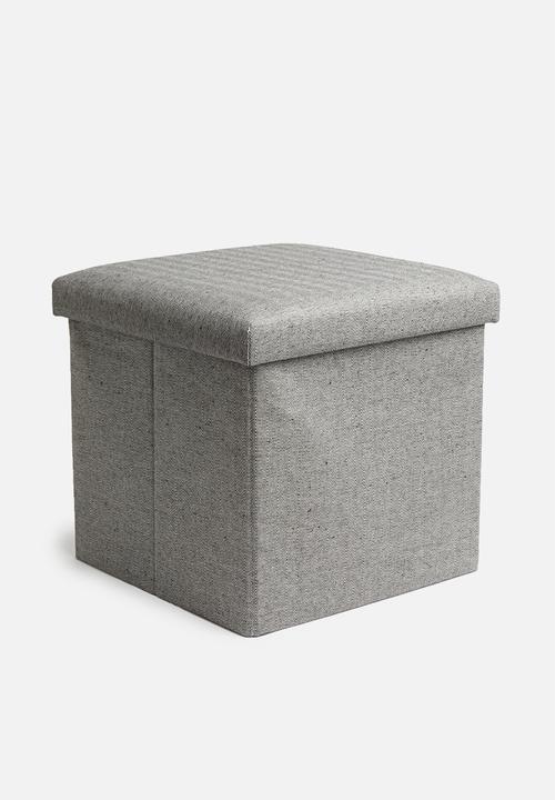 H&S - Storage ottoman with lid - dark grey