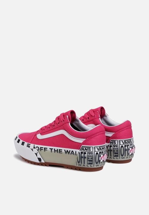 Vans - Ua old skool stacked - (logo stack) cabaret/true white