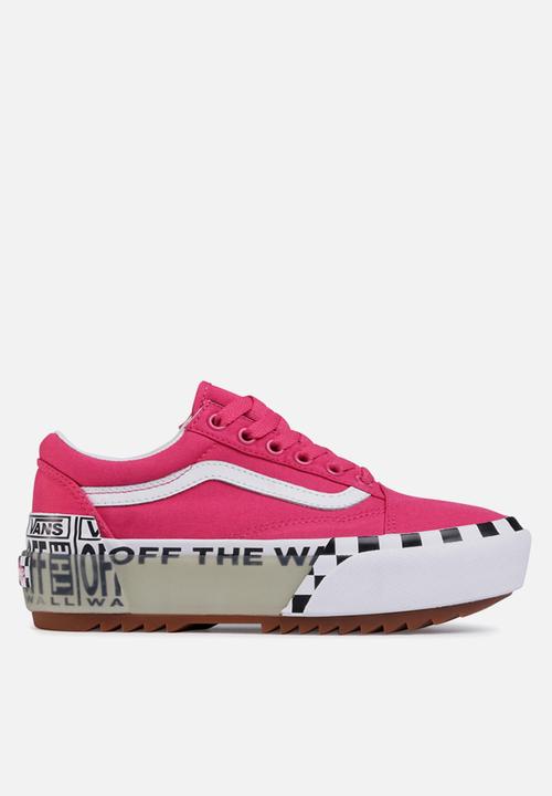 Vans - Ua old skool stacked - (logo stack) cabaret/true white