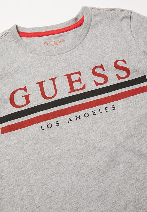 GUESS - Short sleeve Guess Los Angeles stripe tee - grey