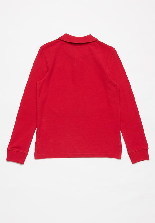 POLO - Boys Robert long sleeve golfer - red