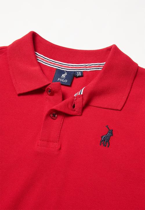 POLO - Boys Robert long sleeve golfer - red
