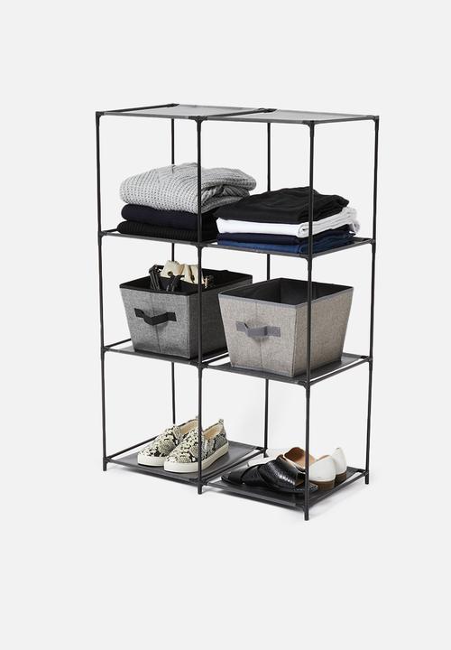 Sixth Floor - Storage shelf 6 compartments - black 