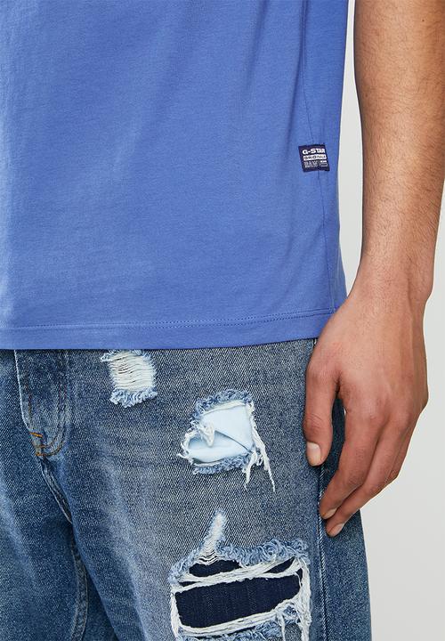 G-STAR - Raw text slim fit short sleeve tee - blue