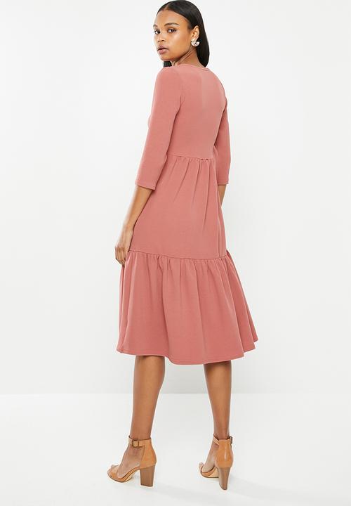 edit - Tiered knit dress - rose