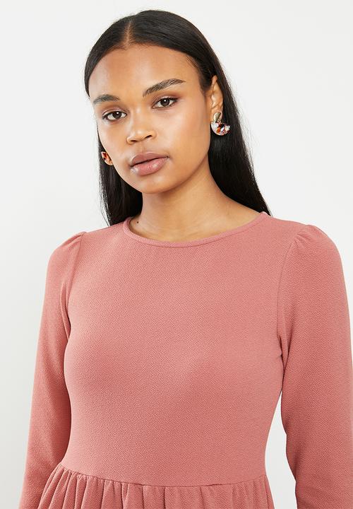 edit - Tiered knit dress - rose