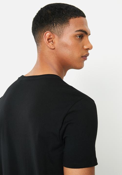 GUESS - Basic short sleeve flock crew tee - black