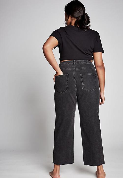 Cotton On - Curve millie straight leg jean - stone wash black