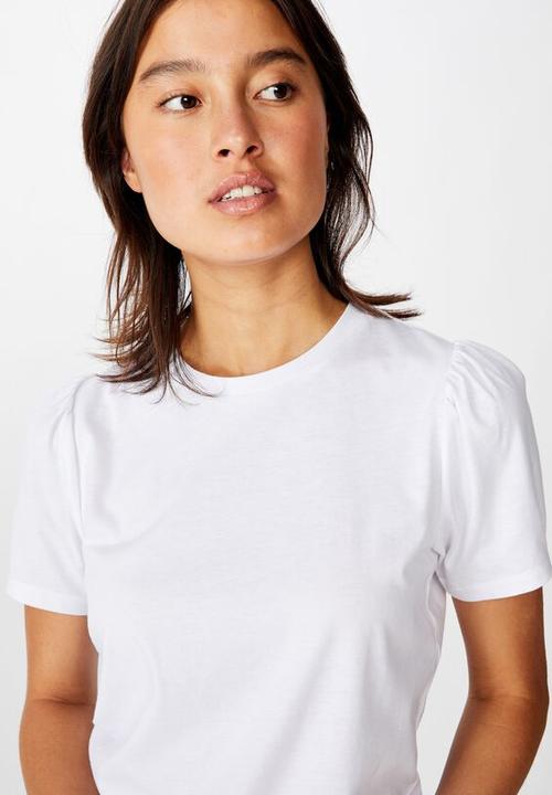 Cotton On - Puff sleeve short sleeve top - white