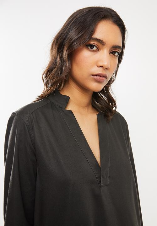 G-STAR - Milary v-neck shirt dress long sleeve - raven