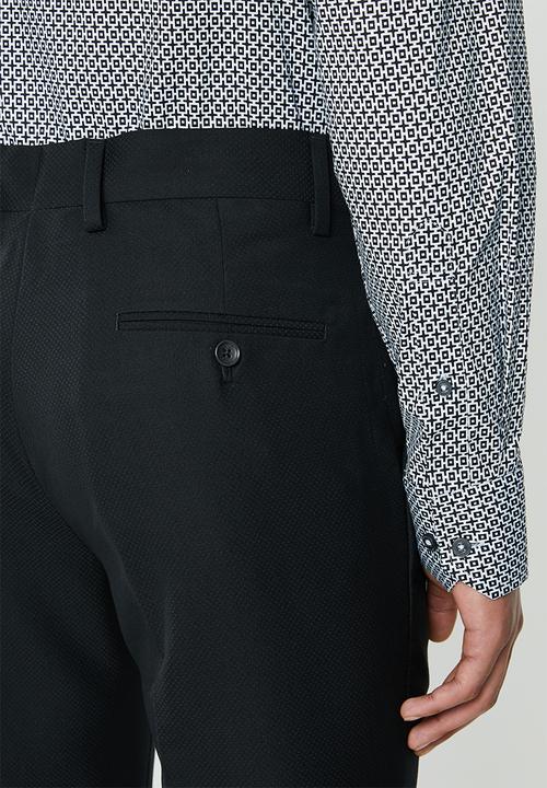 POLO - Jc birdseye custom fit formal trouser - black