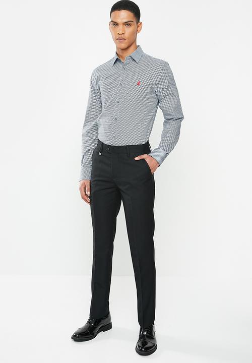 POLO - Jc birdseye custom fit formal trouser - black
