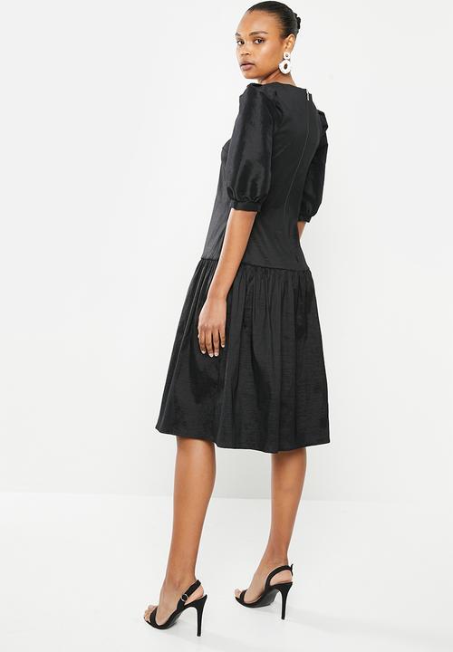 MILLA - Taffeta statement dress - black