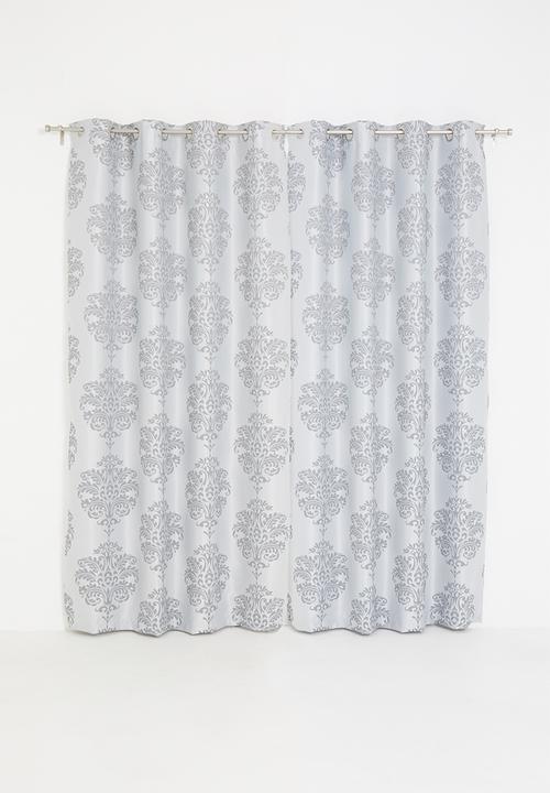 Sixth Floor - Eyelet lined woven jacquard curtain - grey