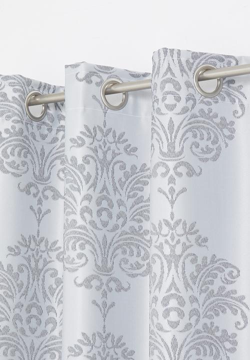 Sixth Floor - Eyelet lined woven jacquard curtain - grey