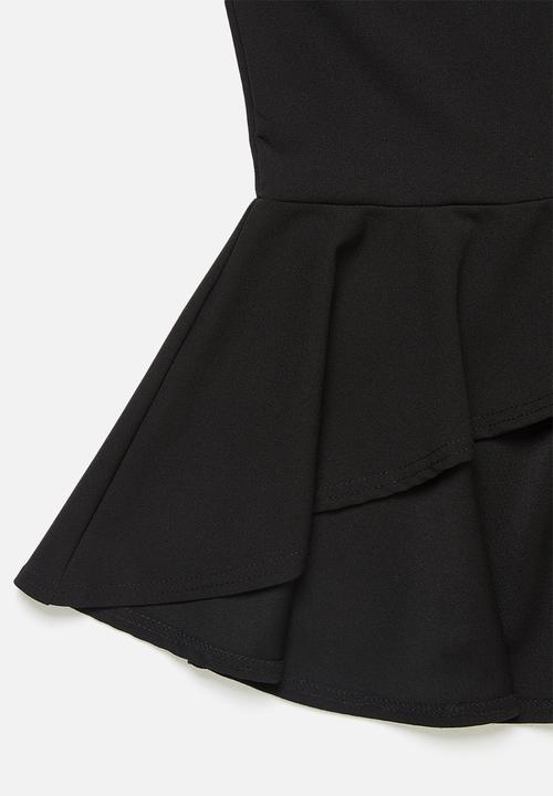Missguided - Petite bardot fishtail hem midi dress - black