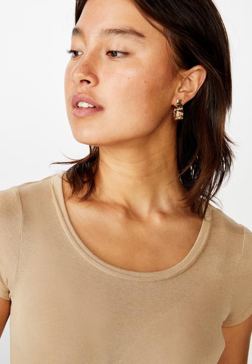 Cotton On - Sheer vintage scoop tee - nomad