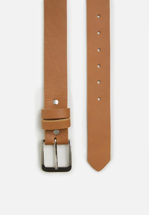 Superbalist - Riaaz classic leather belt - tan