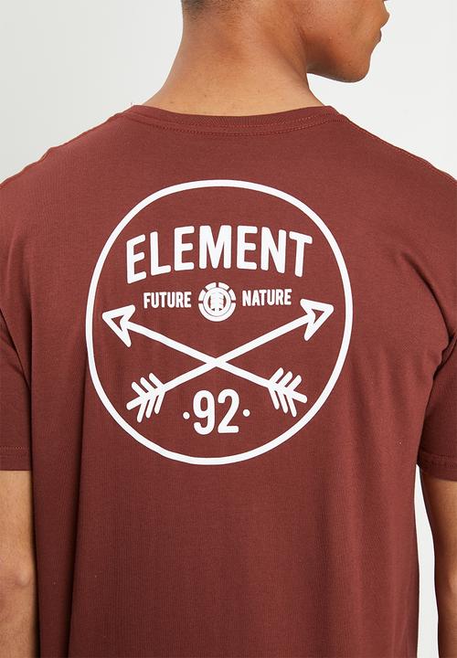 Element - Crossed short sleeve tee - burgundy 