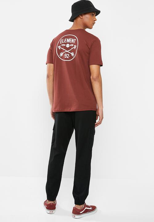 Element - Crossed short sleeve tee - burgundy 