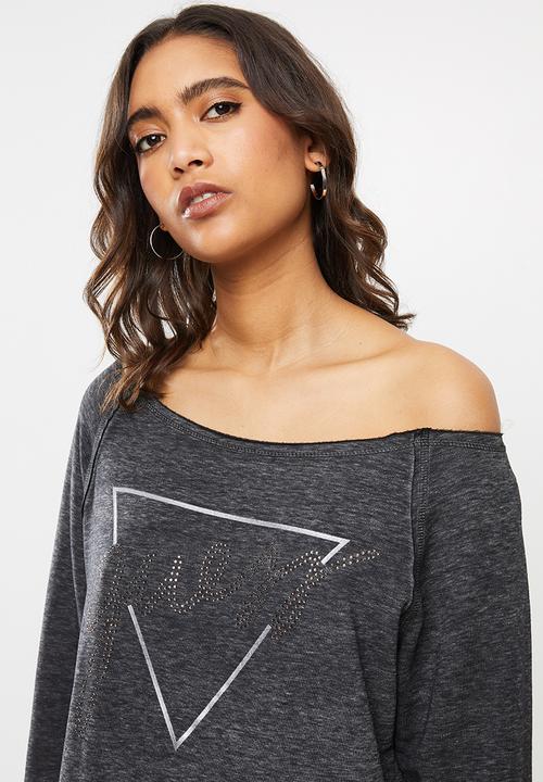 GUESS - Long sleeve active burnout top - black