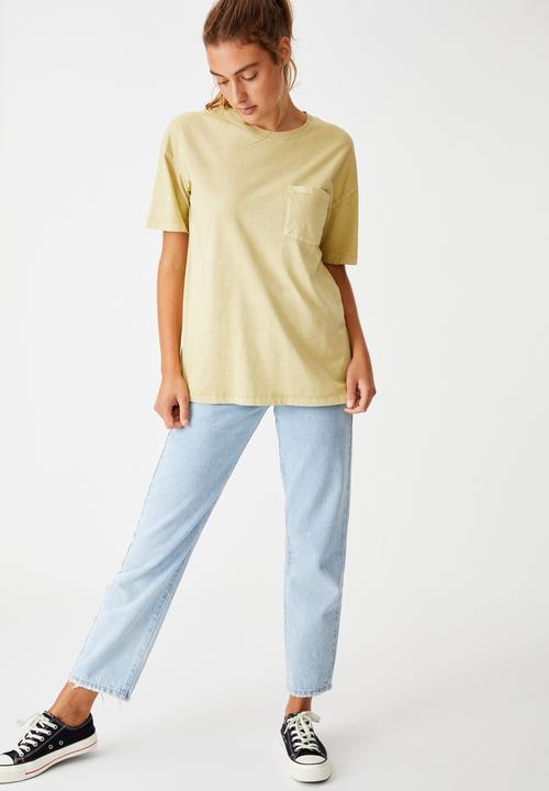 Cotton On - The one boyfriend crew tee - washed raffia
