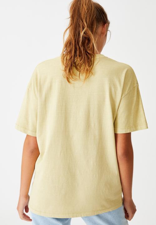 Cotton On - The one boyfriend crew tee - washed raffia
