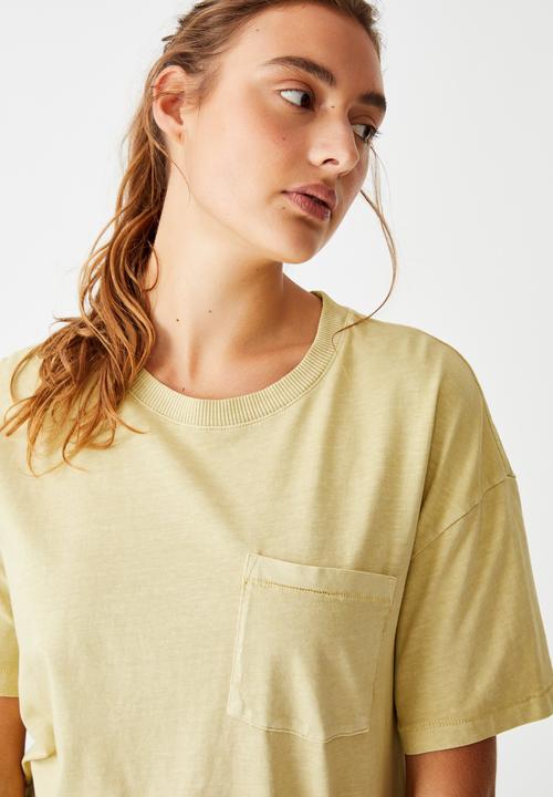 Cotton On - The one boyfriend crew tee - washed raffia