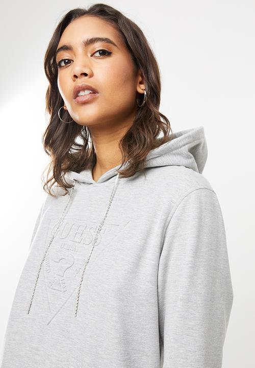 GUESS - Long sleeve bling active hoodie - grey 