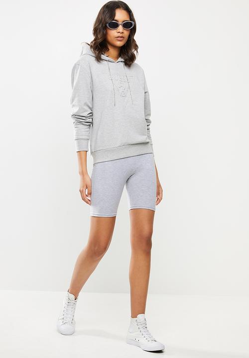 GUESS - Long sleeve bling active hoodie - grey 