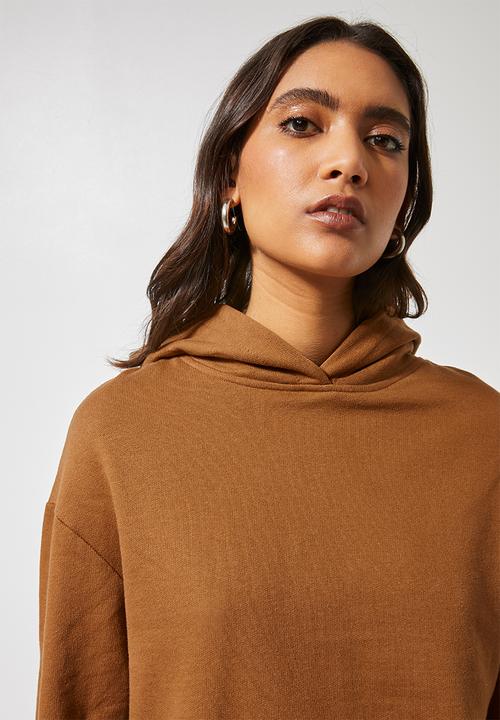 Superbalist - Crop hoodie - tobacco
