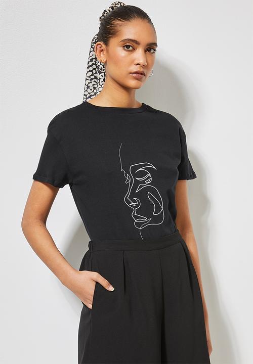 Superbalist - Black printed tee- black 