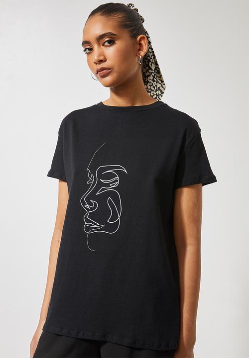 Superbalist - Black printed tee- black 