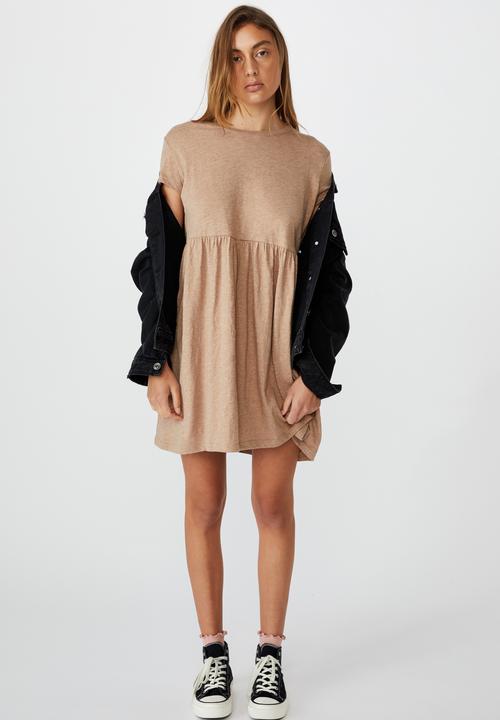 Cotton On - Tina babydoll tshirt dress - natural marle