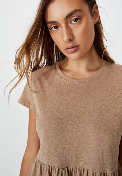 Cotton On - Tina babydoll tshirt dress - natural marle