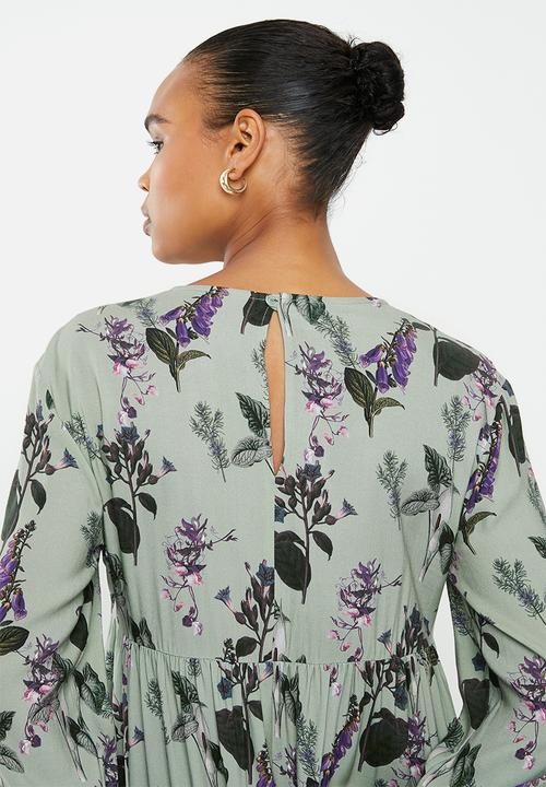 edit - V-neck tiered maxi dress - sage