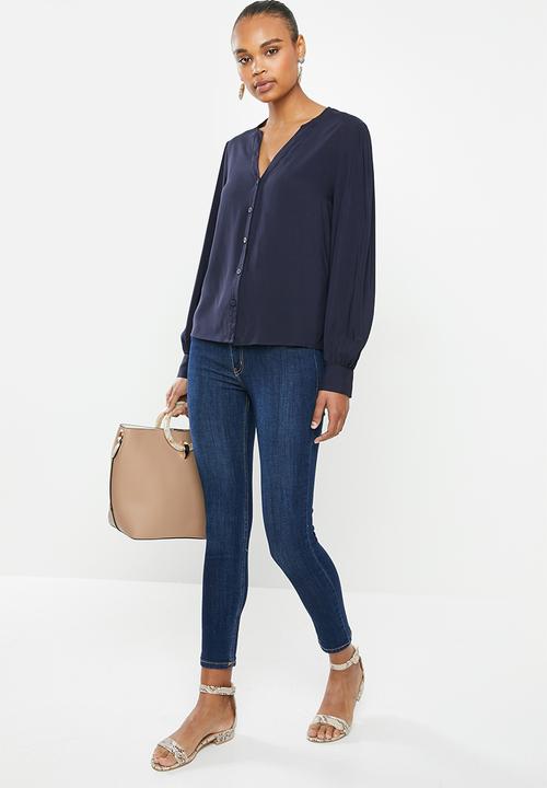 edit - Balloon sleeve shirt - navy