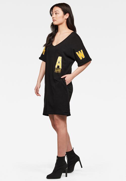 G-STAR - Graphic joosa v-neck dress - black