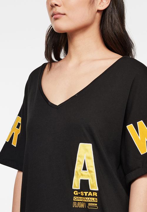 G-STAR - Graphic joosa v-neck dress - black
