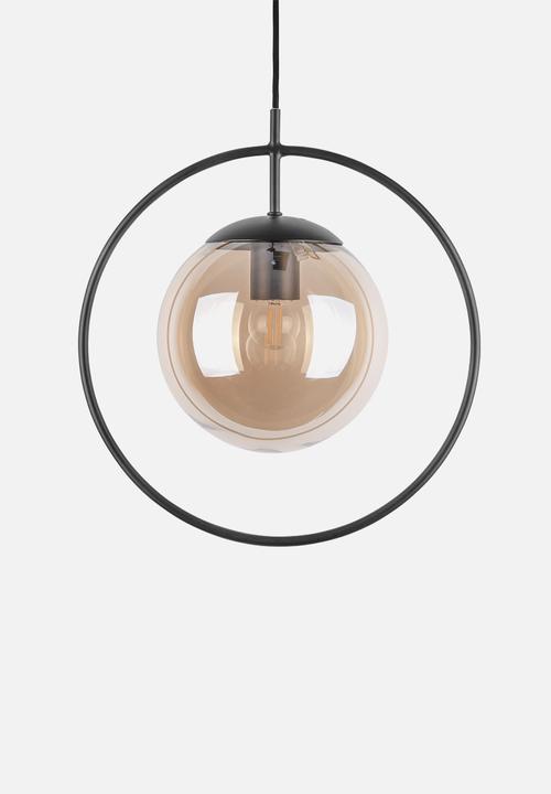 Present Time - Round framed pendant - amber