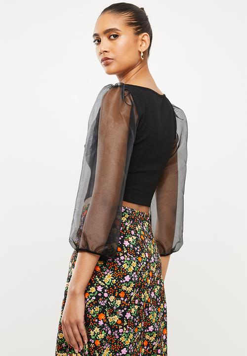 Blake - Combo crop top - black