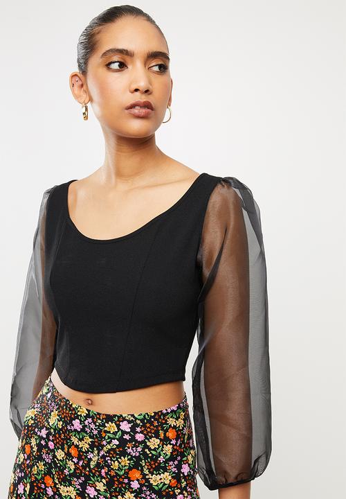Blake - Combo crop top - black