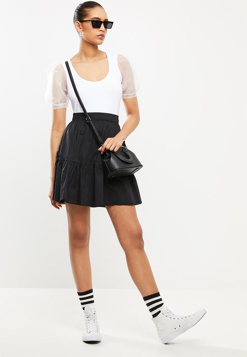 Blake - Tiered mini skirt - black