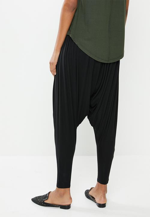 edit - Knit harem pant - black