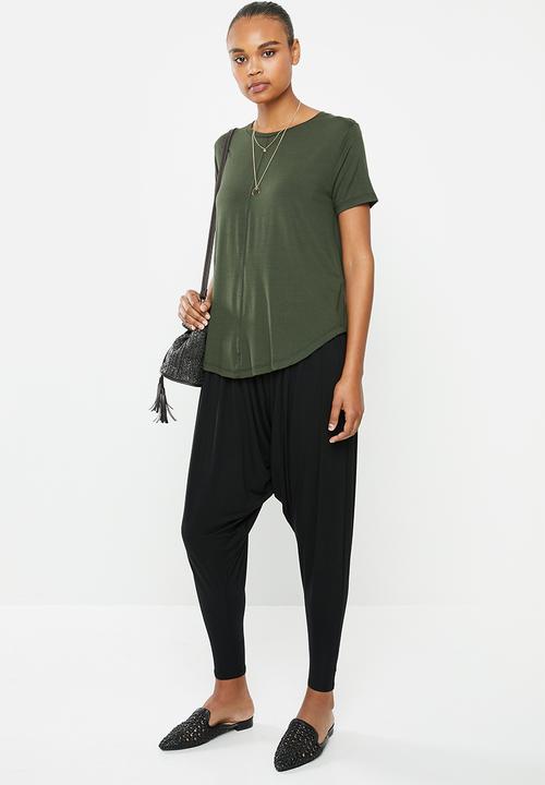 edit - Knit harem pant - black